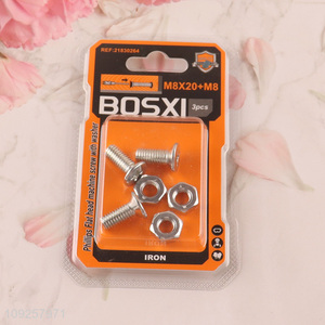 Factory Supply 3 Pieces M8 Iron Screws and Nuts Set Hardware Assortment Kit