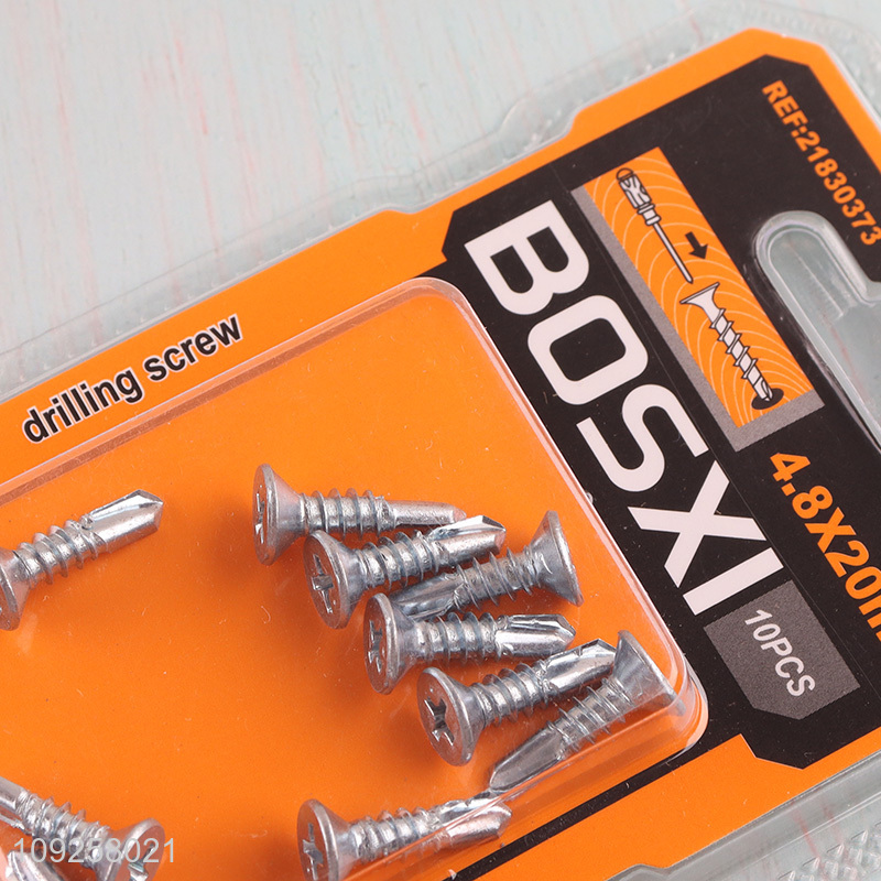 China Wholesale 10 Pieces Self Drilling Screws Set Iron Self Tapping Screws Set