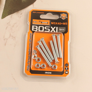 New Arrival 6 Pieces M5 Iron Screws and Nuts Set Hardware Assortment Kit