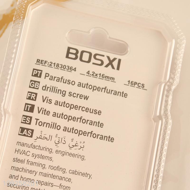 China Wholesale 16 Pieces Self Drilling Screws Set Iron Self Tapping Screws Set