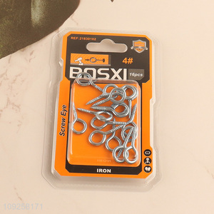Good Quality 16 Pieces Screw Eye Pins Heavy Duty Self Tapping Screws Hooks