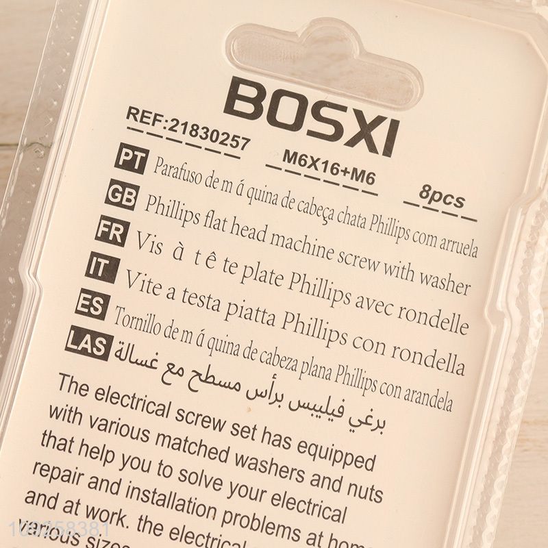 China Wholesale 8 Pieces M6 Iron Screws and Nuts Set Hardware Assortment Kit