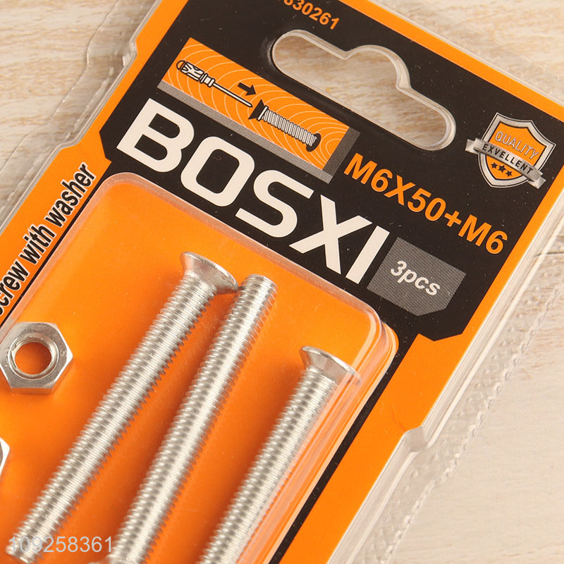 Hot Selling 3 Pieces M6 Iron Screws and Nuts Set Hardware Assortment Kit