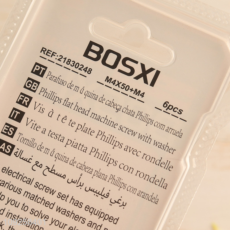 Factory Price 6 Pieces M4 Iron Screws and Nuts Set Hardware Assortment Kit