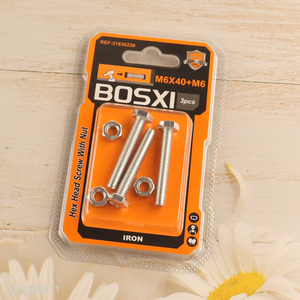 China Imports 3 Pieces M6 Iron Screws and Nuts Set Hardware Assortment Kit