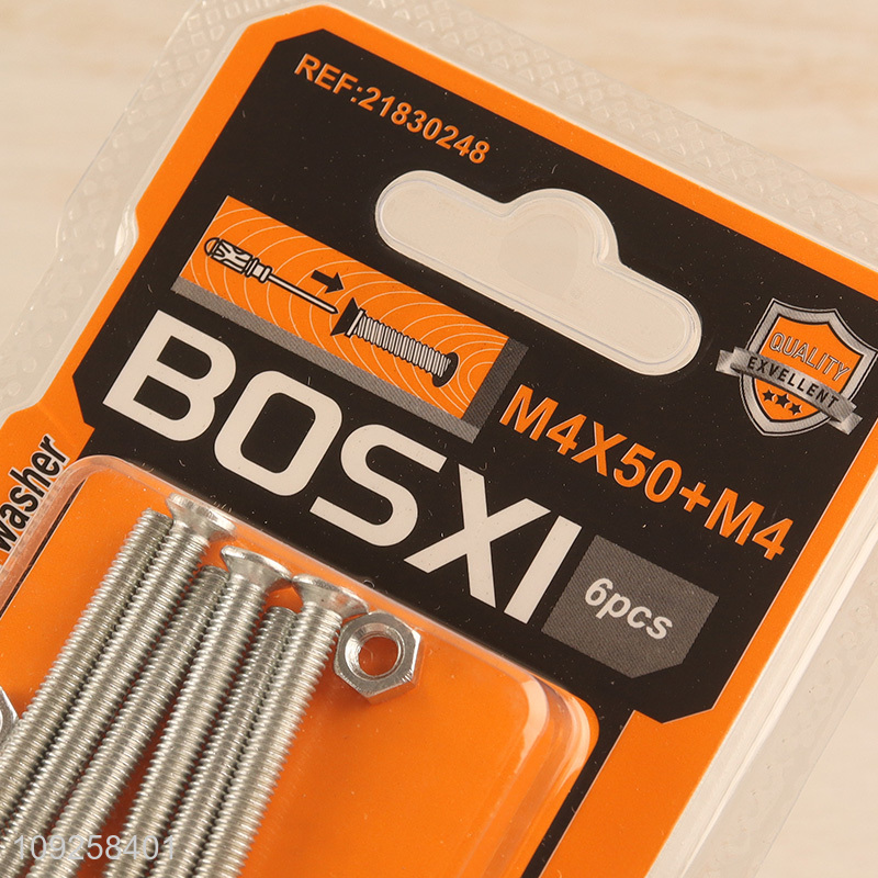 Factory Price 6 Pieces M4 Iron Screws and Nuts Set Hardware Assortment Kit