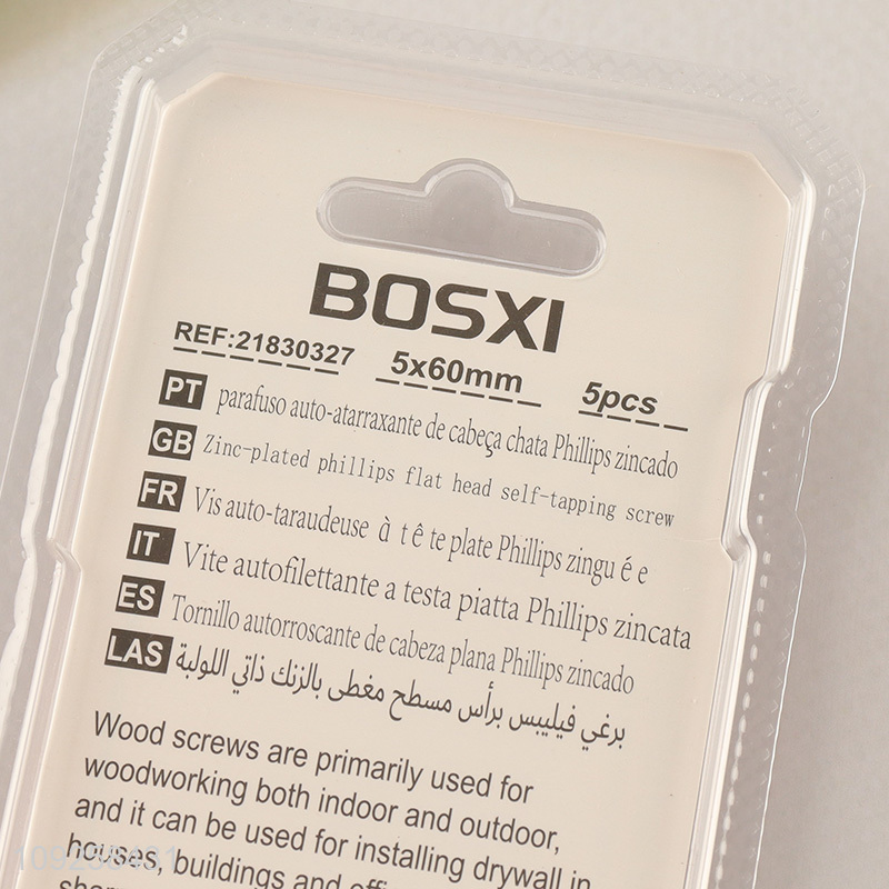 New Arrival 5 Pieces Self Tapping Screw Set Iron Self Tapping Screws Set