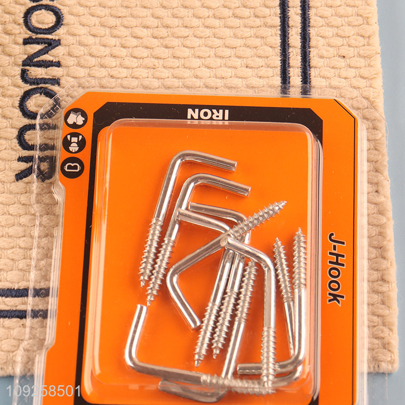 China Imports 10 Pieces Screw-in Hooks L Shaped Screw Hook Right Angle Metal Hooks