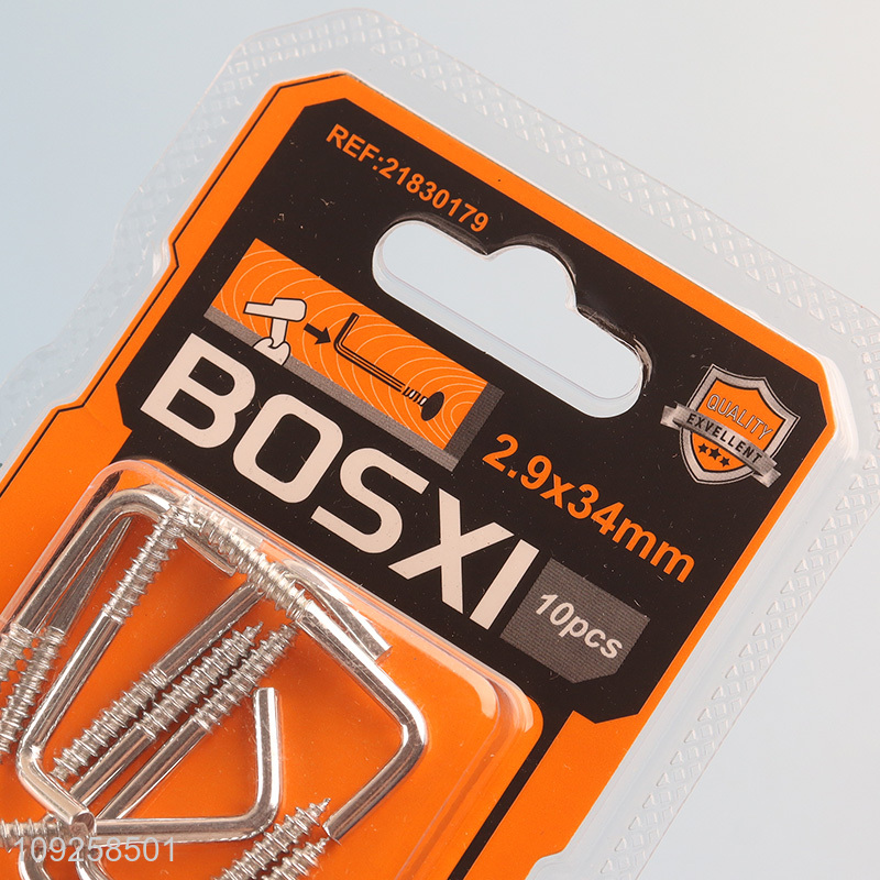 China Imports 10 Pieces Screw-in Hooks L Shaped Screw Hook Right Angle Metal Hooks