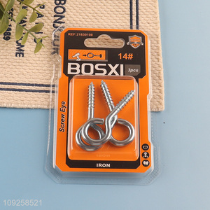 New Arrival 3 Pieces Screw Eye Pins Heavy Duty Self Tapping Screws Hooks