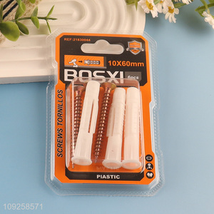 New Product 6 Pieces Plastic Wall Anchor and Screw Set Drywall Anchor Kit