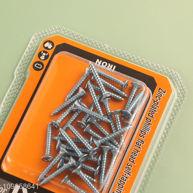 High Quality 30 Pieces Self Tapping Screw Set Iron Self Tapping Screws Set