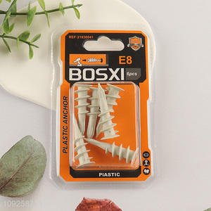 Hot Selling 6 Pieces Plastic Wall Anchors Self Drilling Drywall Anchor Set