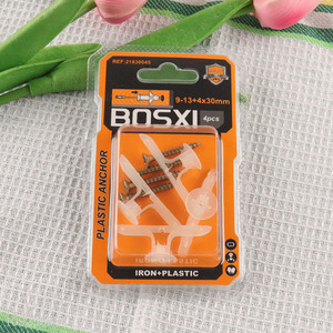 China Imports 4 Pieces Plastic Wall Anchor and Screw Set Drywall Anchor Kit