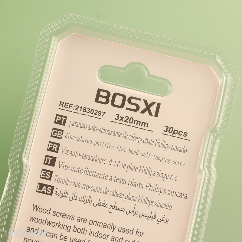 High Quality 30 Pieces Self Tapping Screw Set Iron Self Tapping Screws Set