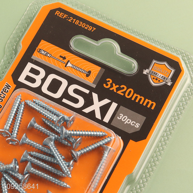 High Quality 30 Pieces Self Tapping Screw Set Iron Self Tapping Screws Set