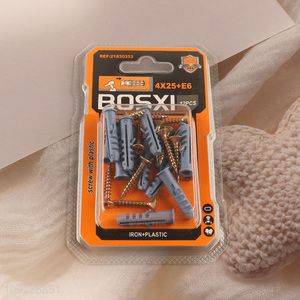 Factory Price 12 Pieces Plastic Wall Anchor and Screw Set Drywall Anchor Kit