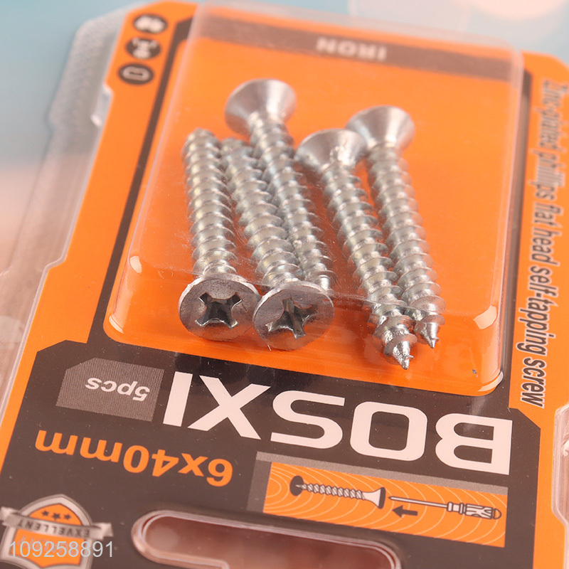 Good Quality 5 Pieces Self Tapping Screw Set Iron Self Tapping Screws Set