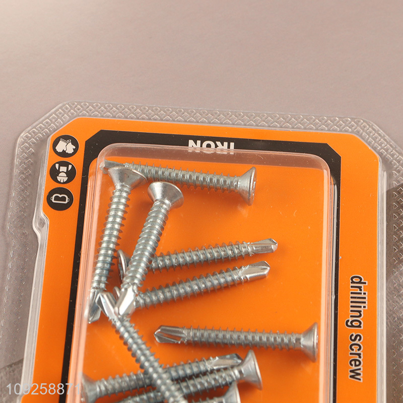Factory Supply 10 Pieces Self Drilling Screws Set Iron Self Tapping Screws Set