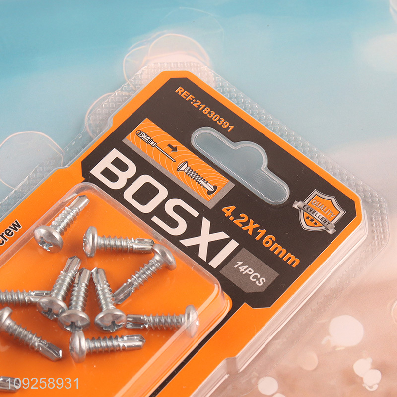 New Product 14 Pieces Self Drilling Screws Set Iron Self Tapping Screws Set