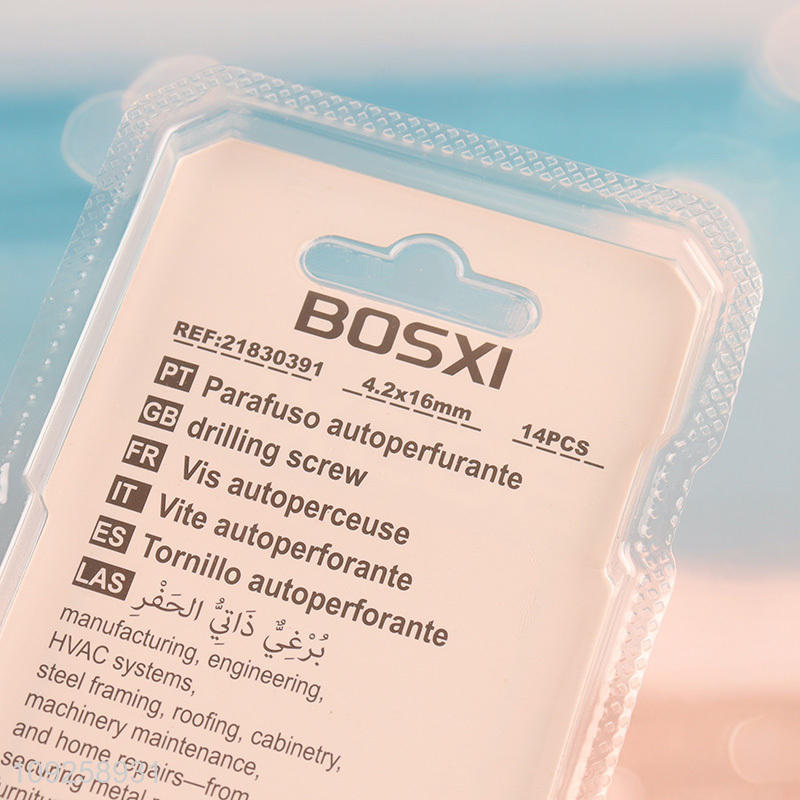 New Product 14 Pieces Self Drilling Screws Set Iron Self Tapping Screws Set