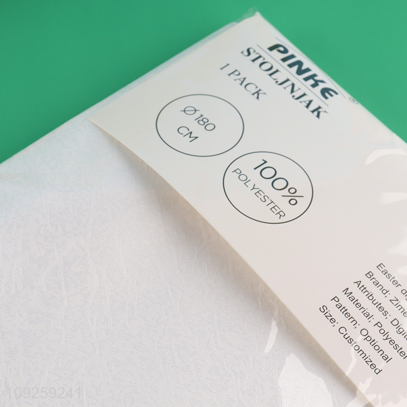 New Arrival Round Tablecloth Polyester Fabric Table Cloth Jacquard Tablecloth