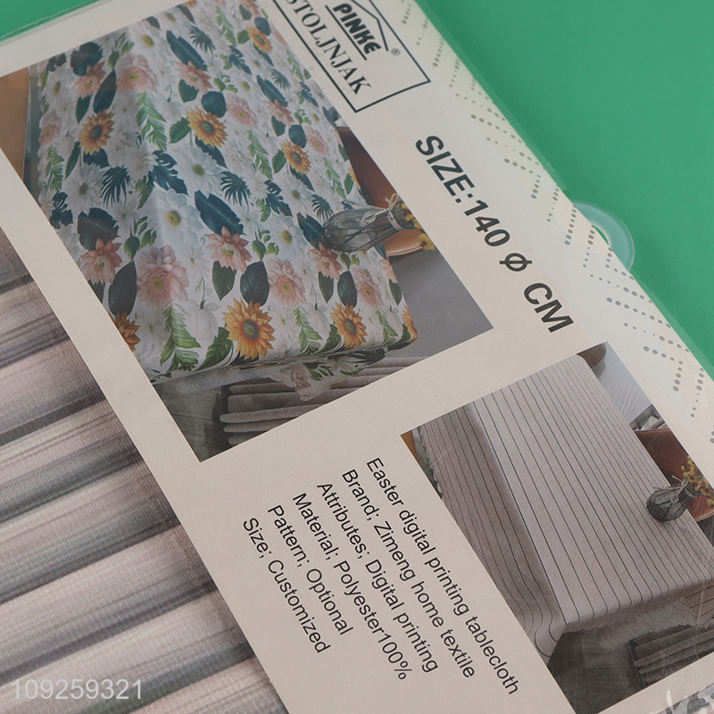 Online Wholesale Round Tablecloth Washable Polyester Tablecloth for Dining Table