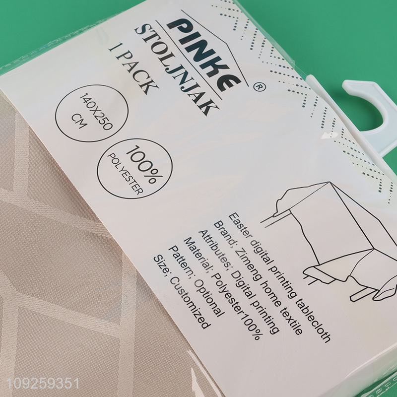 New Product 140*250cm Table Cloth 100% Polyester Table Cloth Jacquard Table Cover