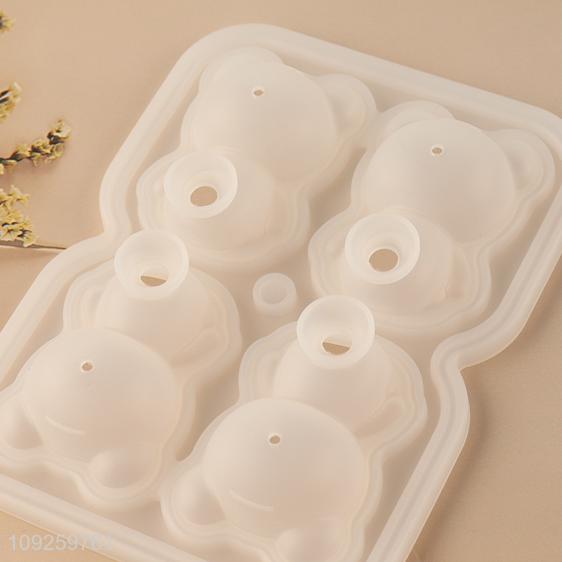 Wholesale 3D Bear Ice Cube Molds Easy Release Silicone Ice Cube Tray
