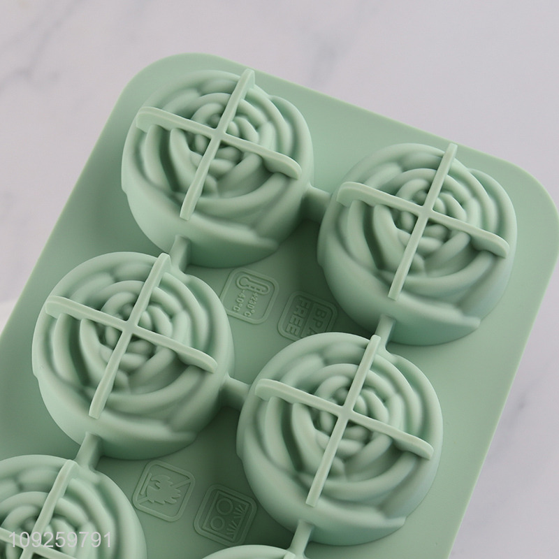 Factory Supply 3D Rose Ice Cube Molds Silicone Ice Ball Maker with Lid