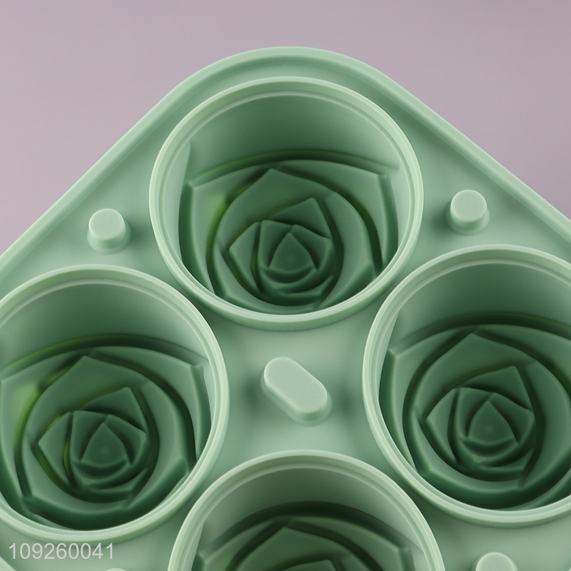 New Arrival 3D Rose Ice Cube Molds Silicone Ice Cube Tray for Whiskey