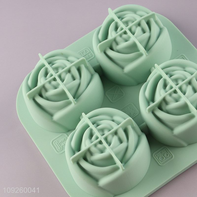 New Arrival 3D Rose Ice Cube Molds Silicone Ice Cube Tray for Whiskey