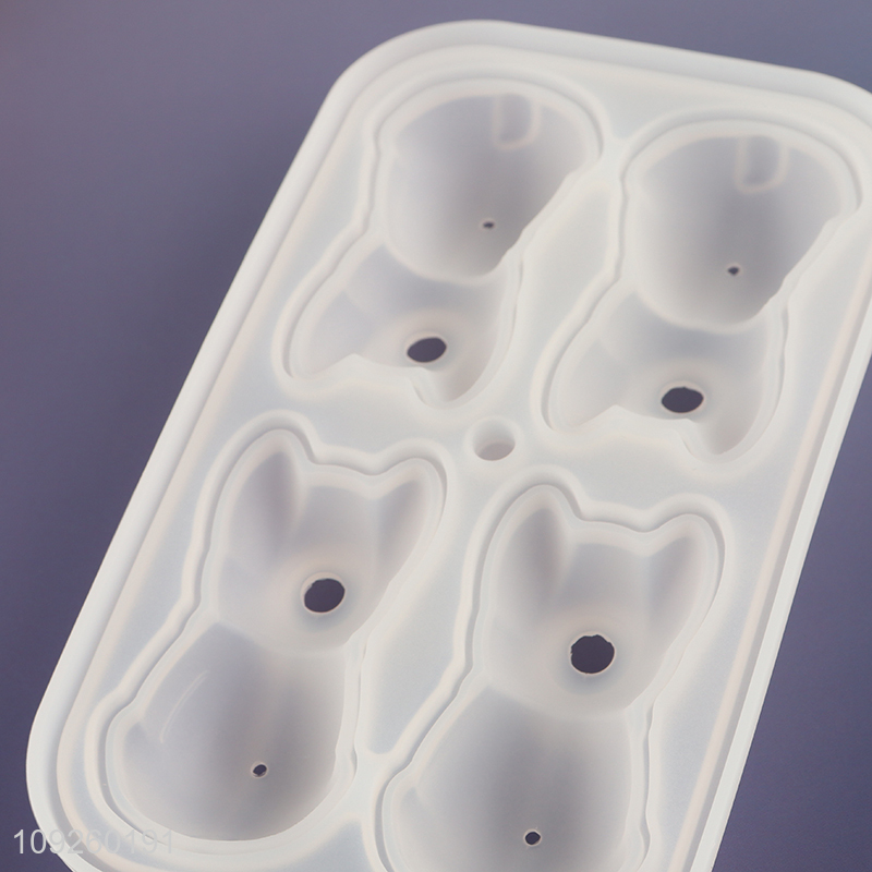 China Wholesale 3D Dog Ice Cube Molds Reusable Silicone Ice Cube Tray