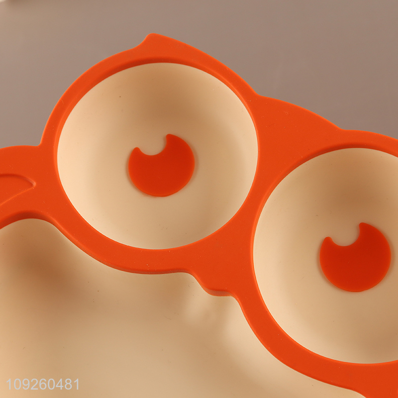 High Quality Baby Plate Cute Owl Shaped Silicone Baby Toddler Plate