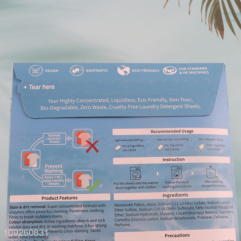 Top quality 20sheets multi-purpose laundry detergent sheets for sale