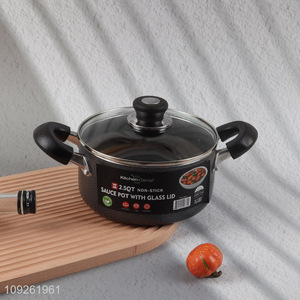 Top selling home restaurant kitchen cookware sauce pot with glass lid