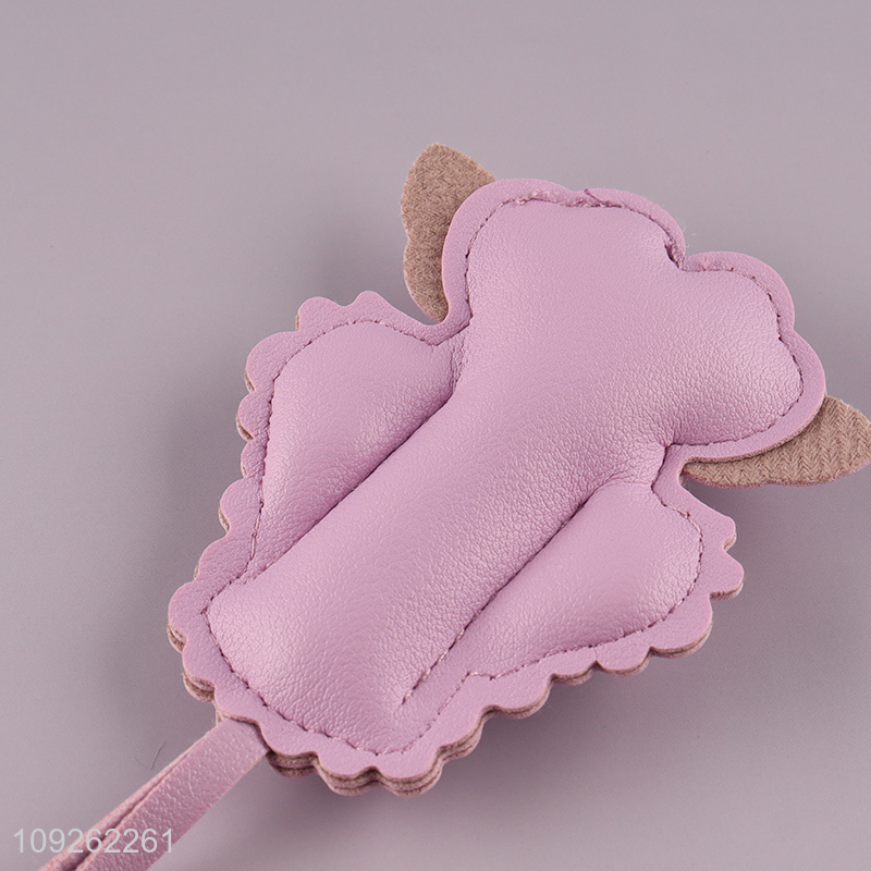 Factory Price Teddy Dog Keychain Pendant PU Leather Bag Charm for Handbag Backpack