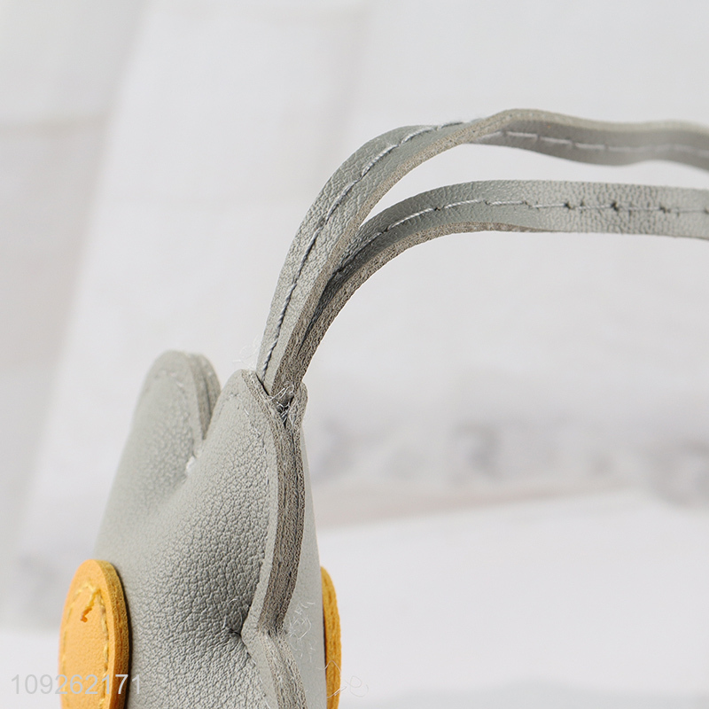 Factory Price Flower Keychain Bag Charm PU Leather Keychain Handbag Purse Pendant