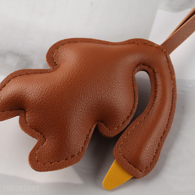China Wholesale Roasted Goose Keychain Pendant PU Leather Key Chain Backpack Pendant