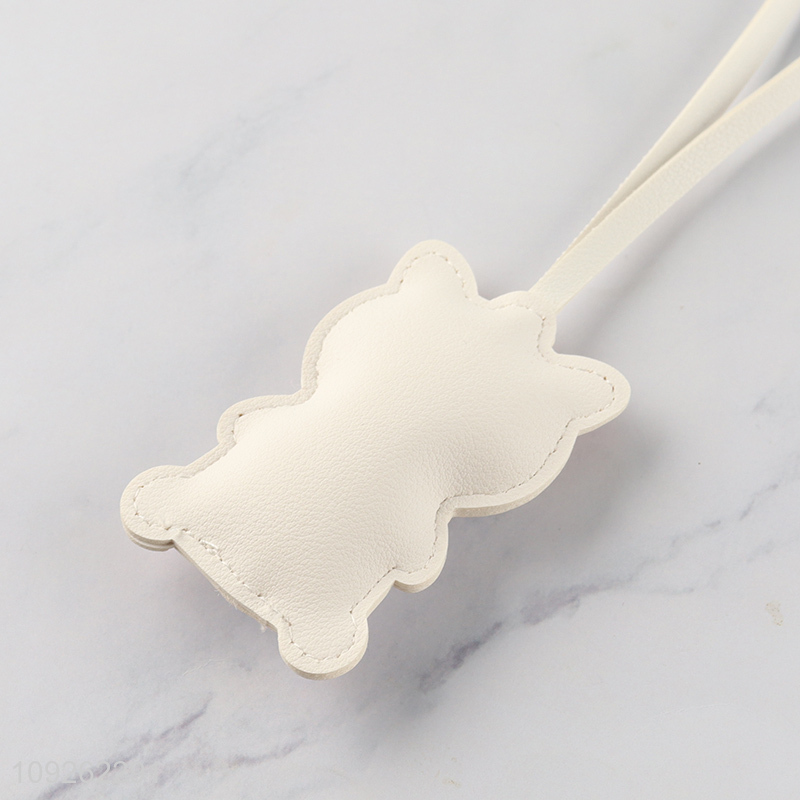 China Wholesale Cat Keychain Pendant Cute PU Leather Bag Charm Keychain Bag Pendant