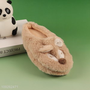 Hot selling cartoon plush warm winter polyester slippers home slippers for indoor