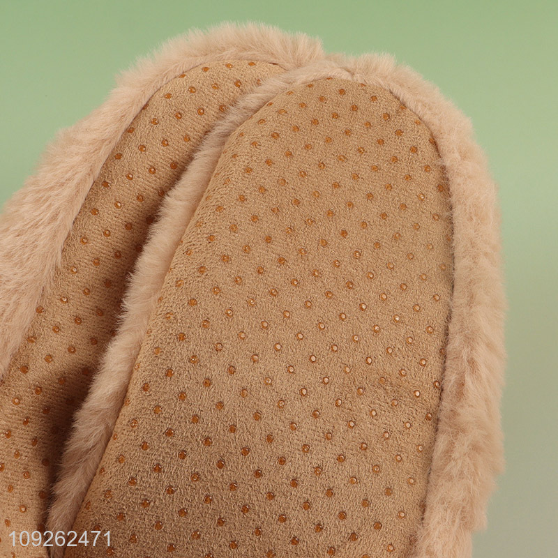 Hot selling cartoon plush warm winter polyester slippers home slippers for indoor