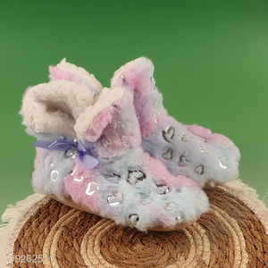 Most popular kids girls winter warm home indoor slippers ankle bootie slippers
