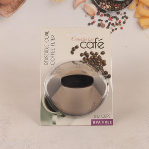 Good selling kitchen gadget bpa free reusable cone coffee filter wholesale