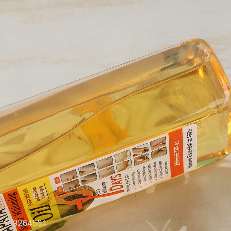 China Imports 200ML Papaya Body Oil Custom Logo Papaya Body Oil for Face and Body