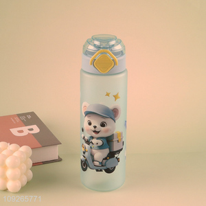Wholesale Plastic Water Bottle Cute Plastic Water Bottle with Straw for Kids