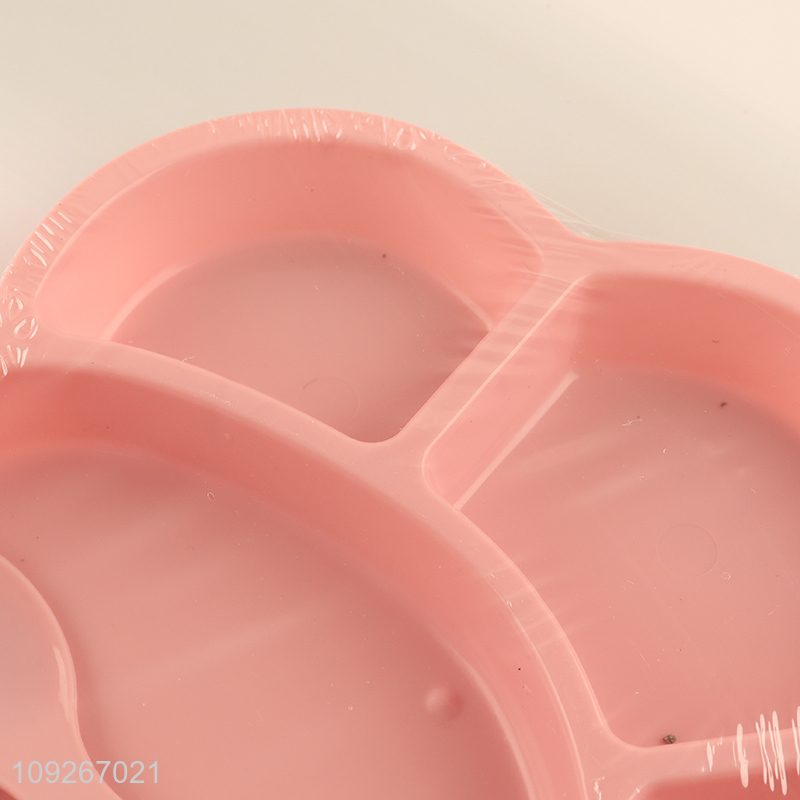 Good selling plastic baby dinner plate set with fork and spoon wholesale