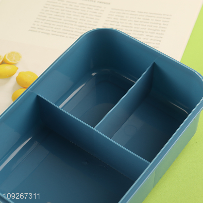 Most popular cartoon portable 3compartment plastic lunch box set