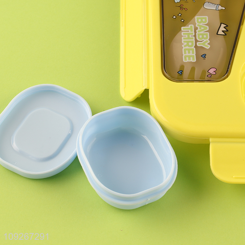 Good selling 2compartment school kids plastic lunch box set wholesale