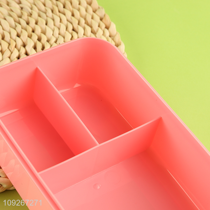 Factory direct sale plastic 3compartment school kids lunch box set